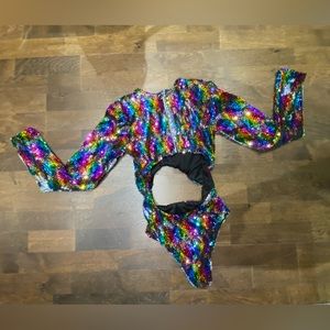 CLUBEX small colourful sequence bodysuit